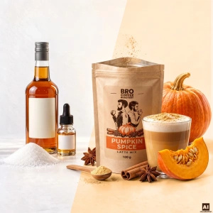 Coffret pour Pumpkin Spice Latte : café Bro Coffee Roastery Brazil Cerrado 1kg + Pumpkin Spice Latte Mix 100g