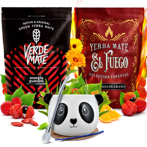 Yerba Maté ensemble Verde Mate El Fuego Energia 2x500g + accessoires