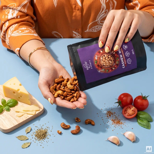 Nustino Crunch – Noix de cajou grillées – Pizza Margherita 100 g