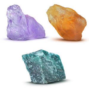 Set de pierres naturelles et de cristaux - ésotérisme, yoga, méditation