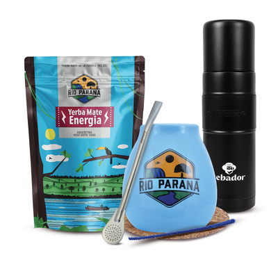 Set de Maté Rio Parana 500g 0,5kg Yerbomos XL + Calebasse + Bombilla