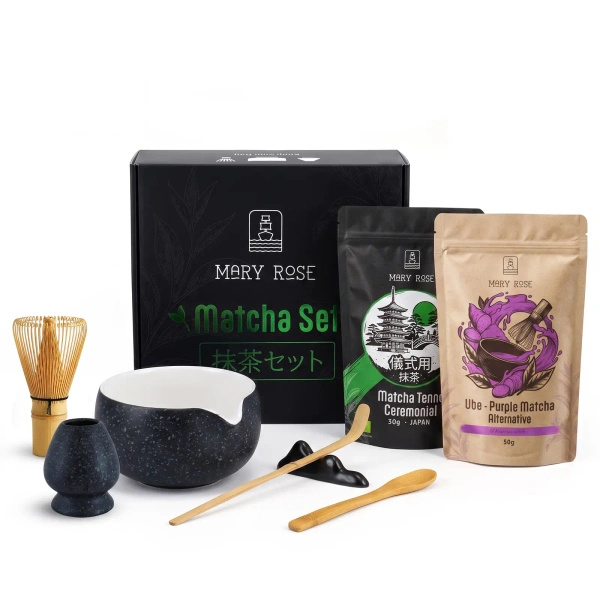 Coffret cadeau : matcha japonais cérémonial + alternative colorée au matcha