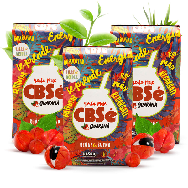 Yerba Mate CBSe Energy avec Guarana 3x500g (1.5kg)