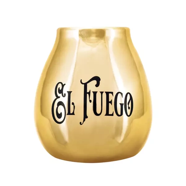 Calabase en céramique (dorée) avec le logo El Fuego – 350 ml