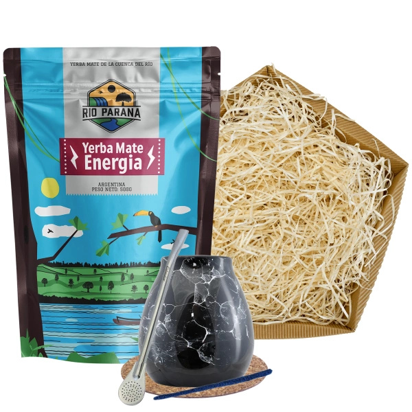 Ensemble de cadeaux Yerba Maté : Rio Parana Energia 500g + Calebasse + Bombilla