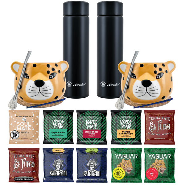Yerba Mate Thermos Bombilla Set pour deux 500g