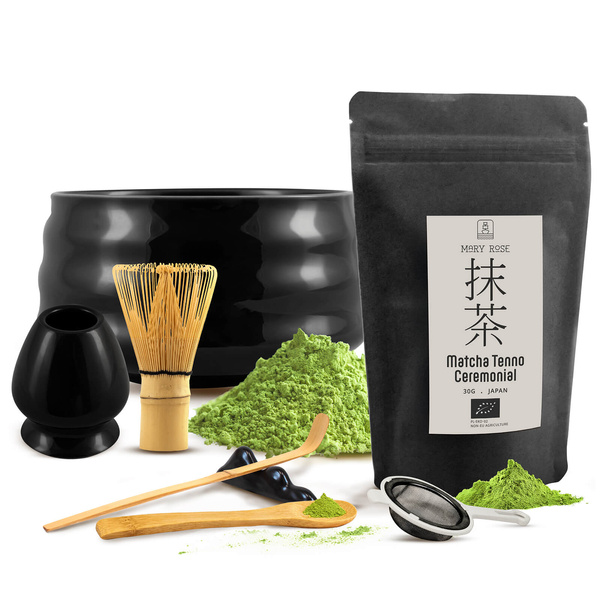 Coffret cérémonial pour préparer le thé matcha : matcha BIO japonais 30g + accessoires