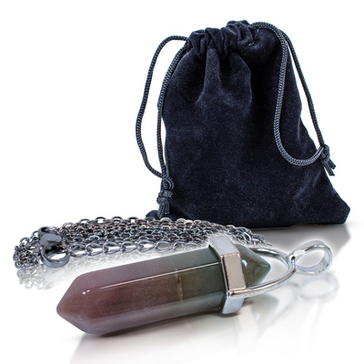 Pendentif en agate indienne dans un sachet + chaîne