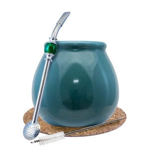 Set d'accessoires pour yerba mate : calebasse Turquesa + bombilla