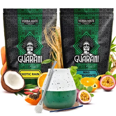 Guarani yerba maté set céramique calebasse bombilla