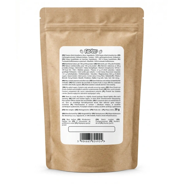 FiloLilo – Fraises lyophilisées en tranches 20 g