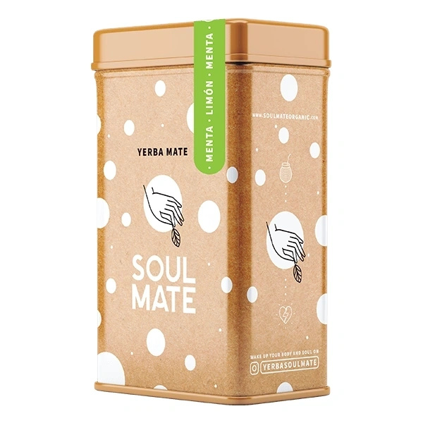 Yerbera – Boîte en métal + Soul Mate Orgánica Menta Limon 0,5 kg