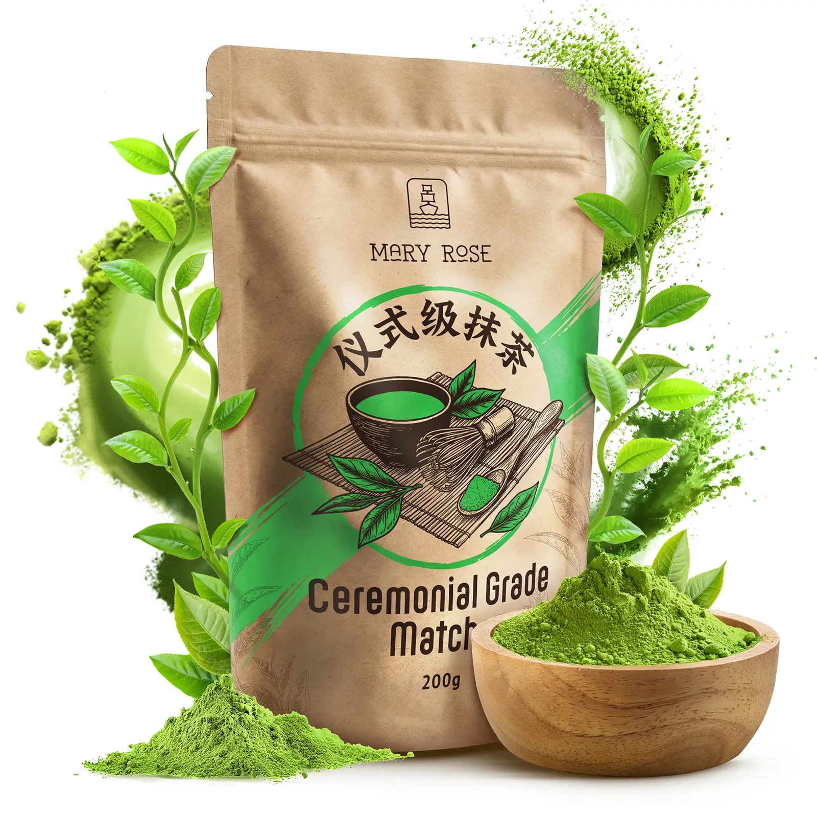 Matcha cérémonial Mary Rose de Chine – paquet de 200 g