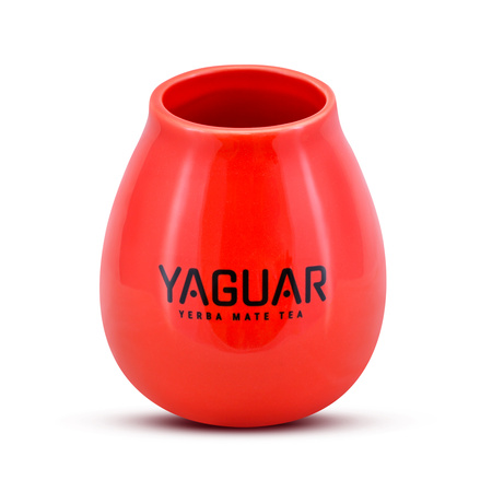 Calebasse en céramique rouge avec logo Yaguar - 350 ml