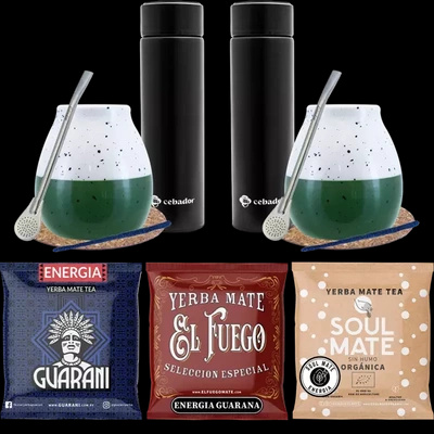Kit de démarrage Yerba Mate Thermos 3x50g pour couple