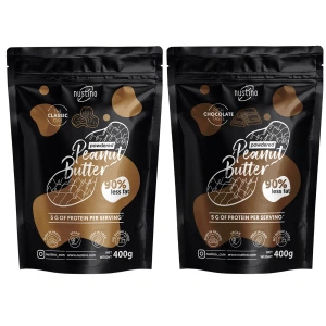 Lot de beurre de cacahuète en poudre Nustino : Classic + Chocolate 2x400g