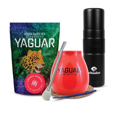 Set de Maté Yaguar 500g 0,5kg Yerbomos XL + Calebasse + Bombilla