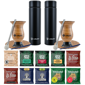 Yerba Mate Thermos Bombilla Set pour deux 500g