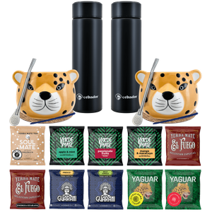 Yerba Mate Thermos Bombilla Set pour deux 500g