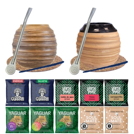 ZESTAW dla Dwojga Yerba Mate tykwa miodowa  + próbki 10x50g