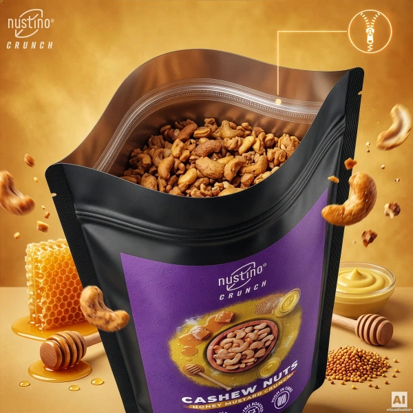 Nustino Crunch – Noix de cajou grillées – Honey Mustard Crunch 200 g