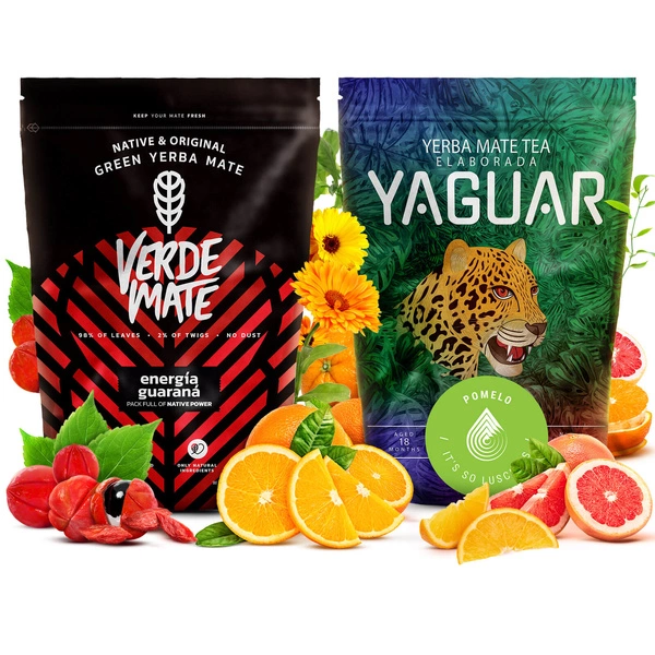 Set de Yerba Maté: Verde Mate + Yaguar 2x500g 1kg
