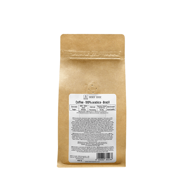 Mary Rose – Café en grains Brazil Cerrado premium 400 g