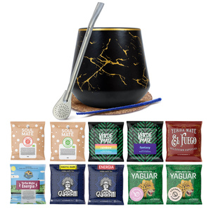 Coffret Yerba Maté : échantillons 10x50g Calebasse + Bombilla