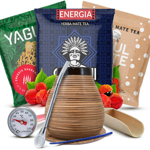 Coffret Yerba Maté : échantillons 3x50g + calebasse Miel + bombilla