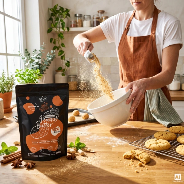 Nustino – Beurre de cacahuète en poudre – Cinnamon (sans sucre ajouté) 400 g