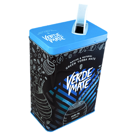 Yerbera – Boîte en métal + Verde Mate Green Más IQ 0,5 kg