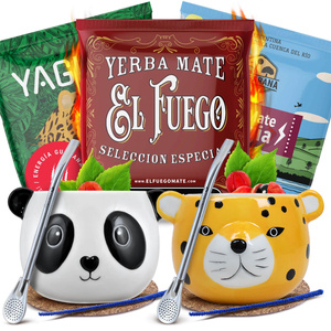 Yerba Maté Energia Set POUR DEUX Calebasse Bombilla