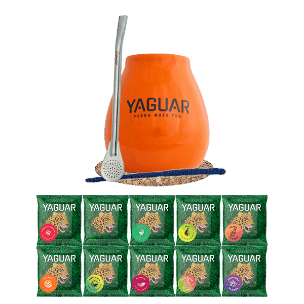 Set de Maté : Calebasse + Bombilla + Échantillons 10x50g