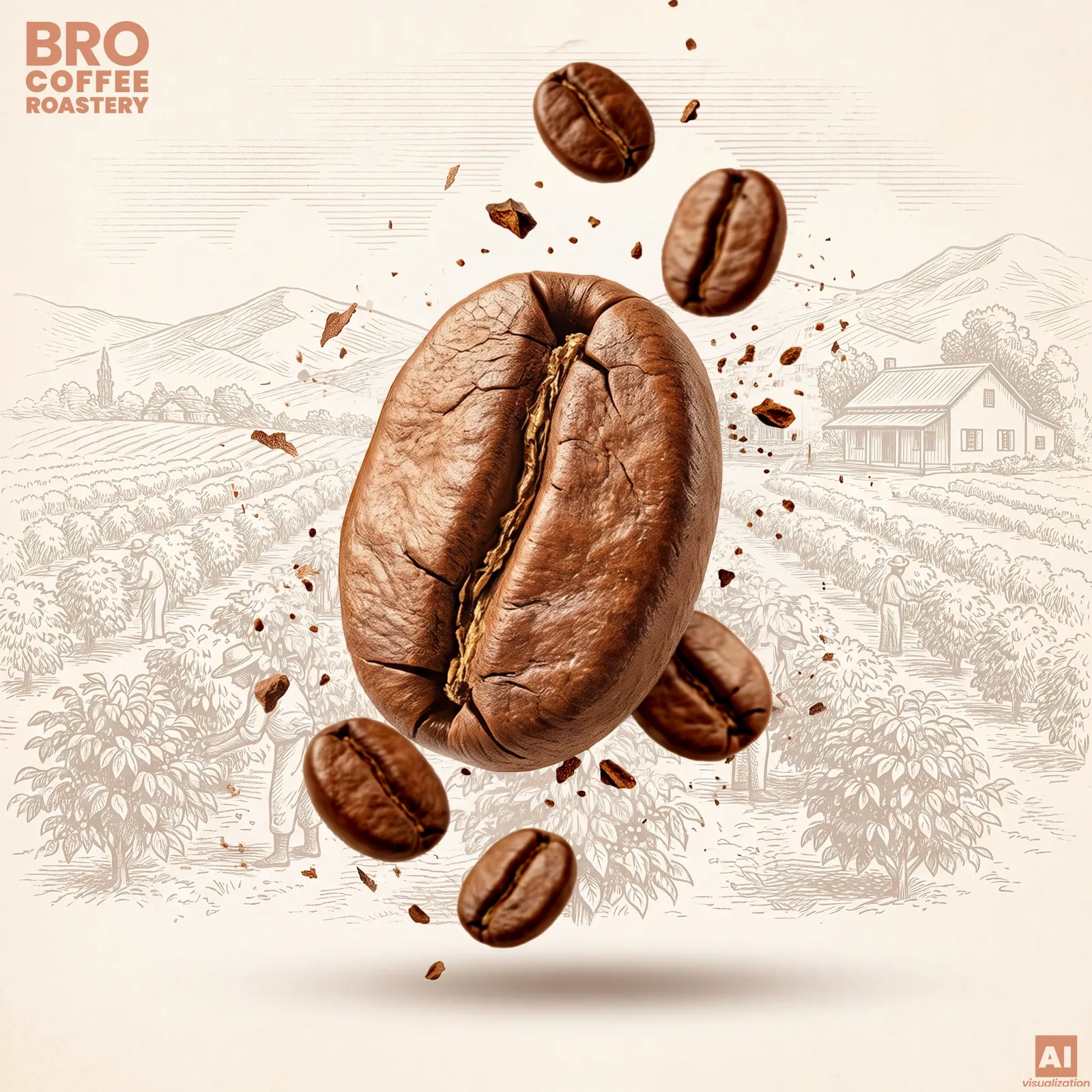 Grains d'arabica et de robusta - Bro Coffee Roastery Crema Rumba