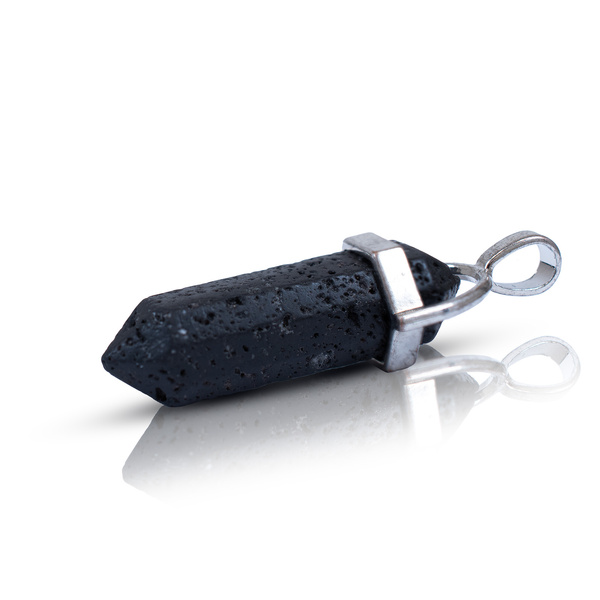 Pendentif en pierre de lave dans un sachet + chaîne
