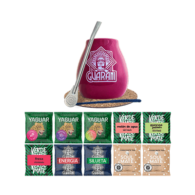 Set Yerba Maté 500g Calebasse Bombilla 10x50g
