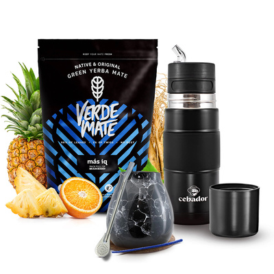 Set de Maté Verde Mate Mas IQ 500g 0,5kg Yerbomos + Calebasse + Bombilla