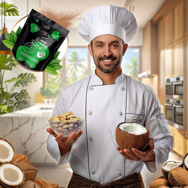 Nustino - Beurre d'Arachide en Poudre - Noix de Coco 400 g