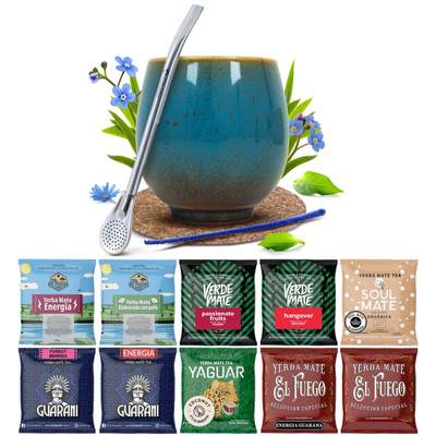 Yerba Maté 10x50g 500g set d'échantillons + accessoires