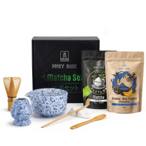 Coffret cadeau pour Matcha Latte coloré : Matcha + Blue Matcha + accessoires