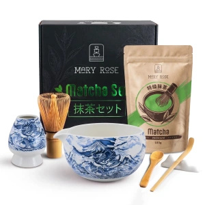 Coffret cadeau : matcha premium + matchawan + accessoires en bambou