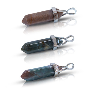 Pendentif en agate indienne dans un sachet + chaîne