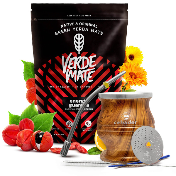 Set Yerba Maté Verde Mate Energia 0,5kg + TermoColador