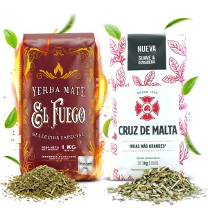 Set de Maté Elaborada: El Fuego 1kg + Cruz de Malta 1kg