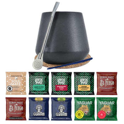 Yerba Mate Set 10x50g Calebasse Bombilla 500g